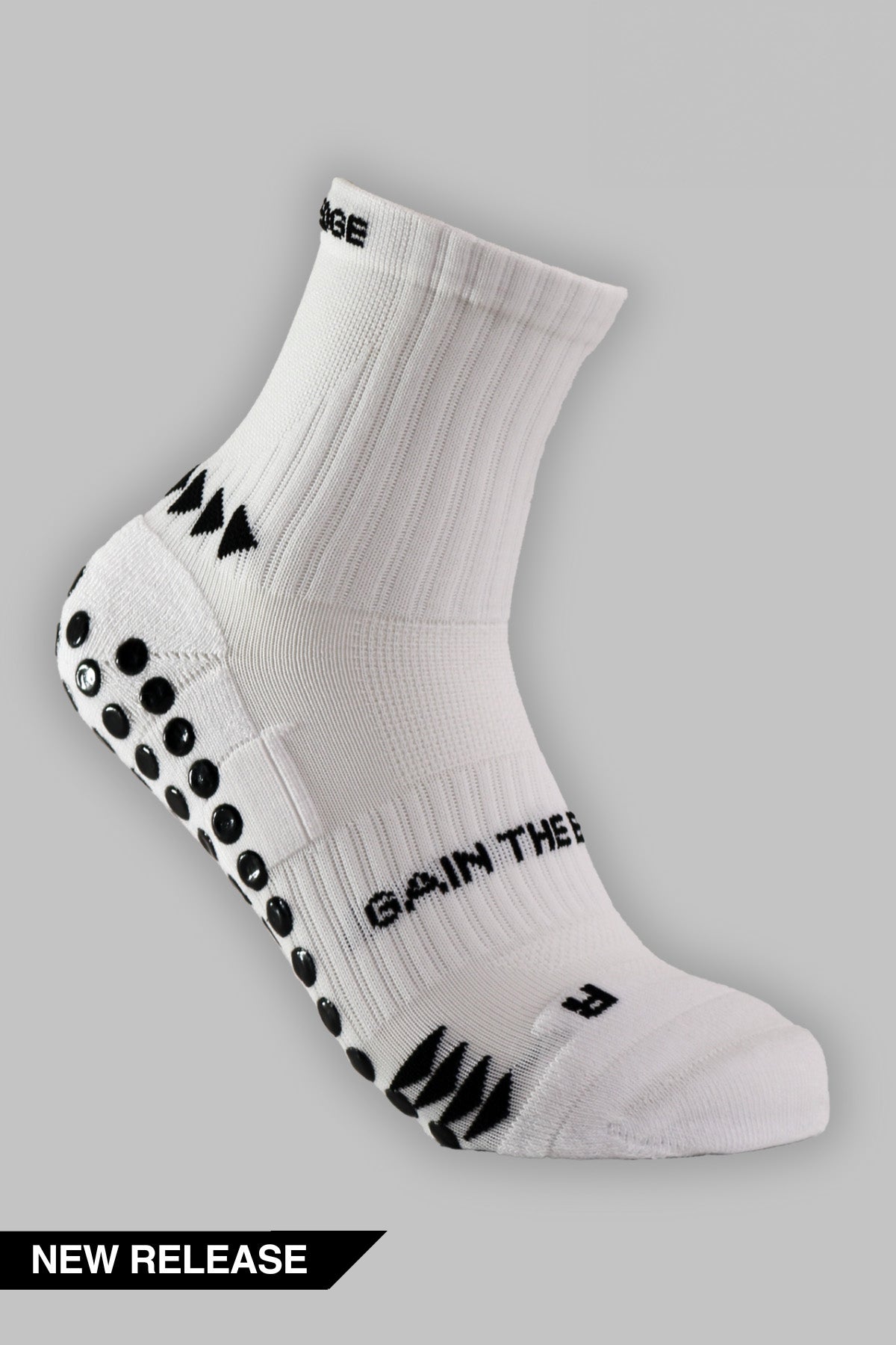 Grip Running Socks Quarter Length - White - Gain The Edge Official